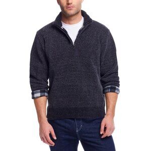 Weatherproof Vintage Men's Chenille 1/4 Zip Sweater Dark Heather Gray, Size M